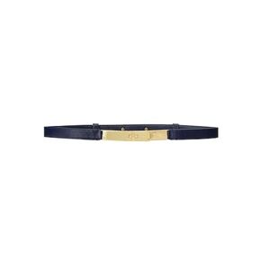 NWOT Ralph Lauren Turn Lock Skinny Leather Belt (Navy / Midnight Blue, XS)